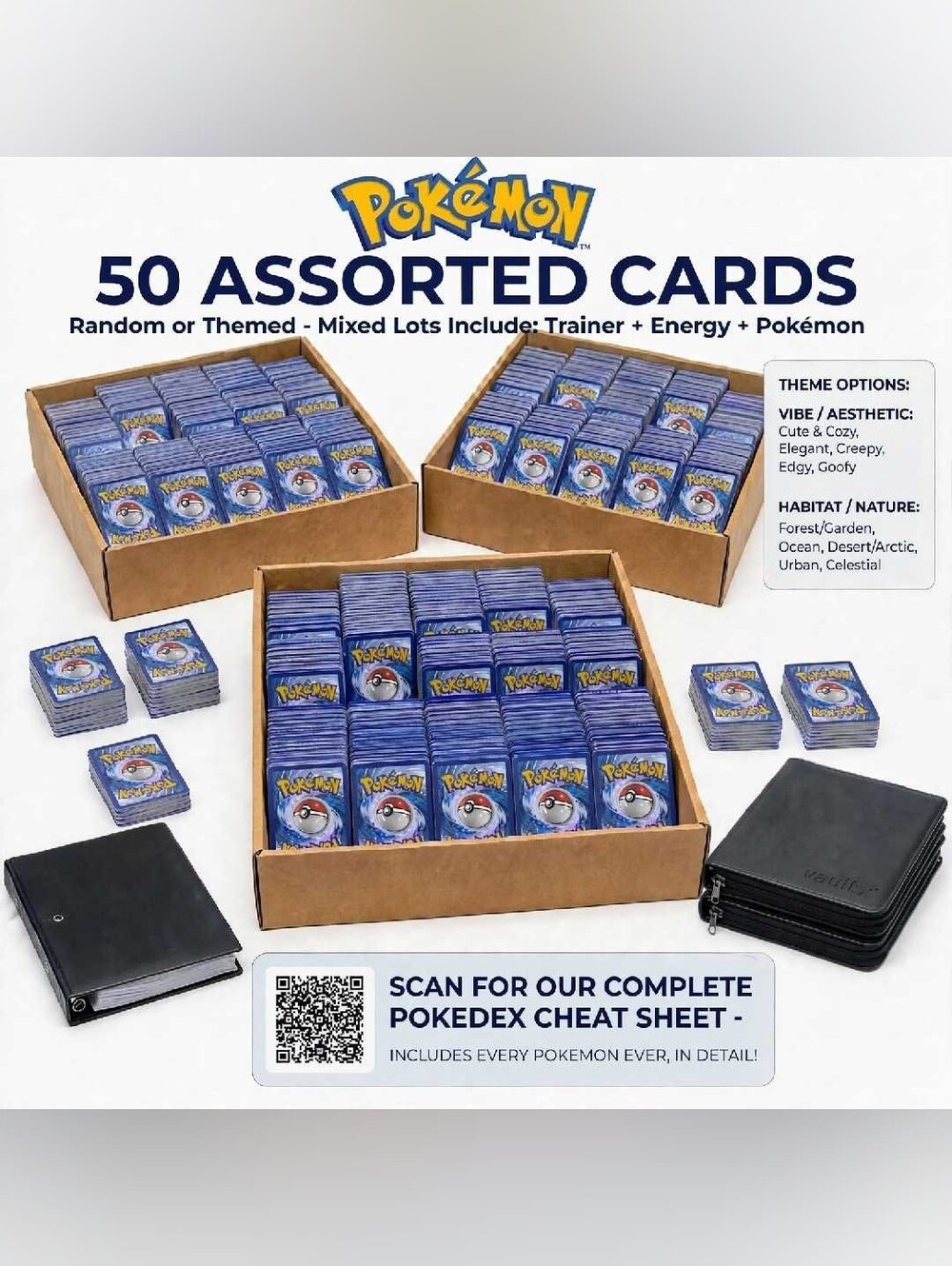 Assorted Pokemon Trading Card Lots (50 Cards)